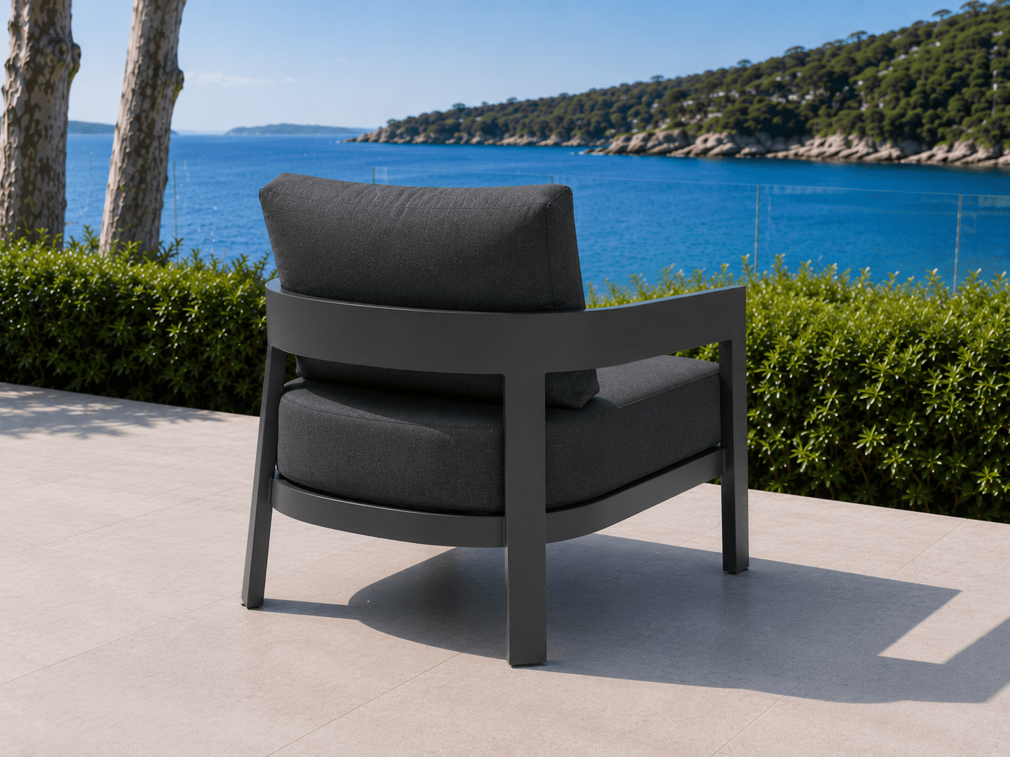 04f0b8af-cd16-46bf-98dd-1afd597bfa53 Gordon 2+1+1 Outdoor Aluminium Outdoor Lounge Set with Coffee Table - Gunmetal - Image 2