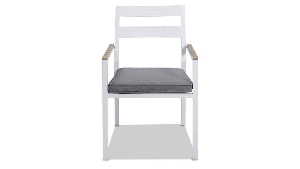 10.15家具主图画板 3 Avalon Aluminium Table With 8 Bosco Dining Chairs-White - Image 3