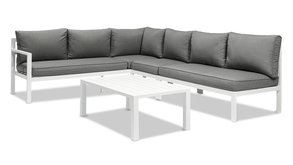 10.16家具1000X563画板 15 Paris 6 Seater Daybed Function Aluminium Outdoor Lounge Set-White - Image 1