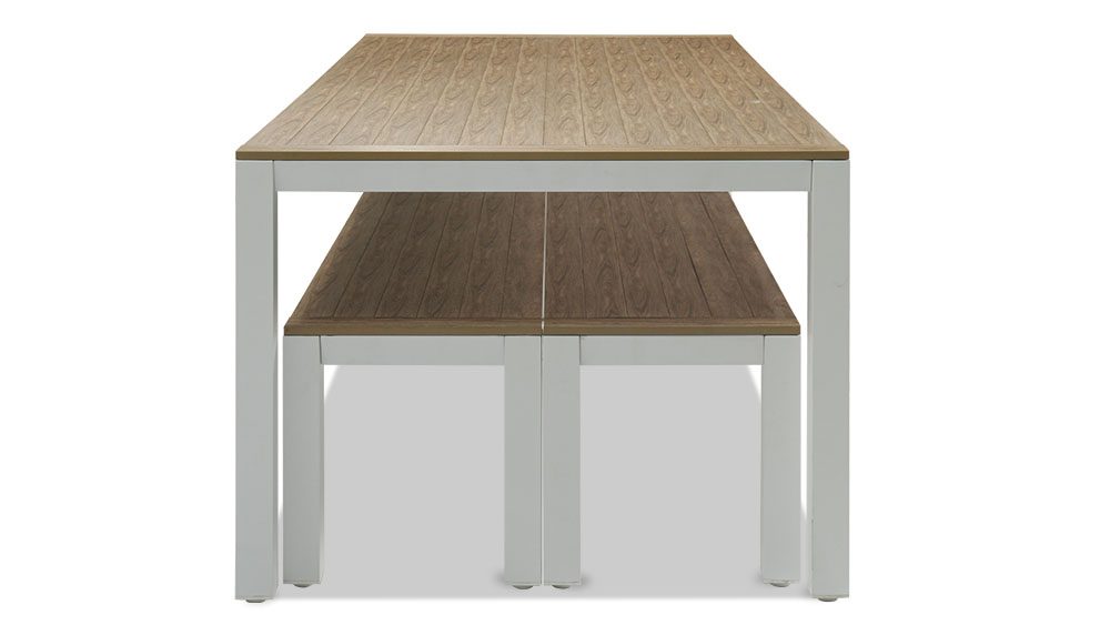 10.16家具1000X563画板 4 Savannah 6 Seater Outdoor Bench Set – White - Image 2