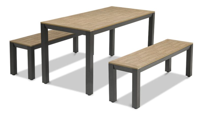 Savannah 4 Seater Outdoor Bench Set – Gunmetal