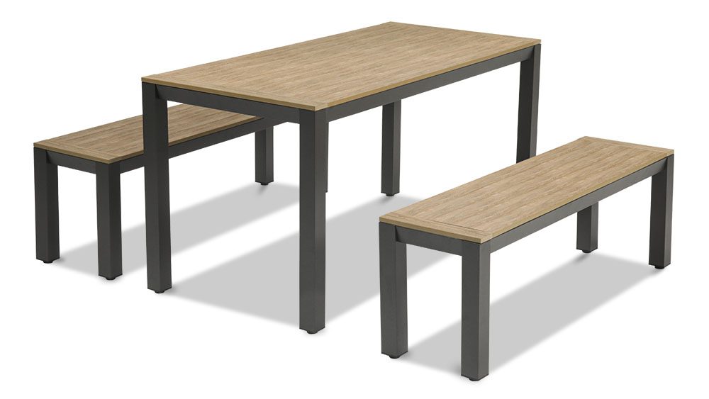 10.16家具1000X563画板 6 Savannah 4 Seater Outdoor Bench Set – Gunmetal - Image 1