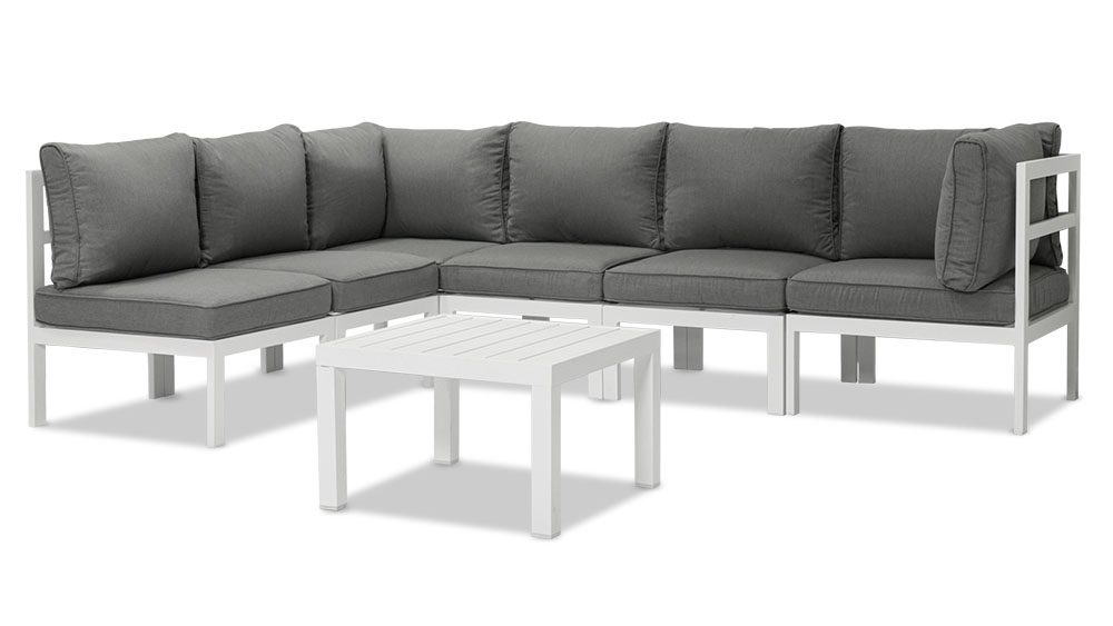 10.17家具1000X563画板 12 Aspen 7 Pieces Aluminium Outdoor Lounge Set – White - Image 3