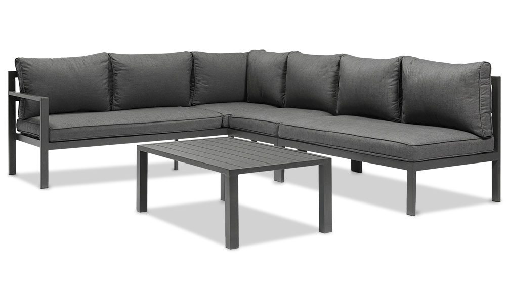 10.17家具1000X563画板 2 Paris 6 Seater Daybed Function Aluminium Outdoor Lounge Set-Gunmetal - Image 1