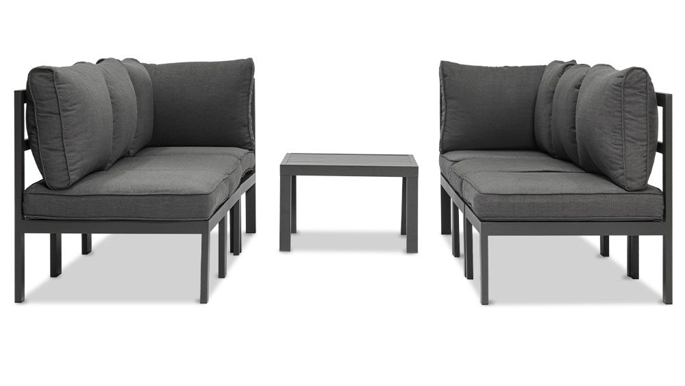 10.17家具1000X563画板 4 Aspen 7 Pieces Aluminium Outdoor Lounge Set - Gunmetal - Image 6