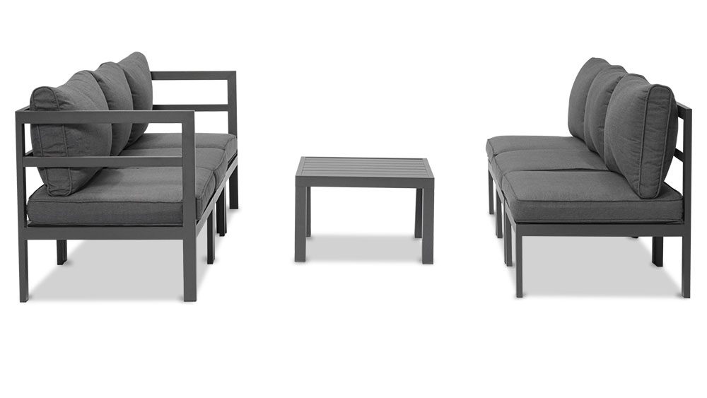 10.17家具1000X563画板 6 Aspen 7 Pieces Aluminium Outdoor Lounge Set - Gunmetal - Image 8