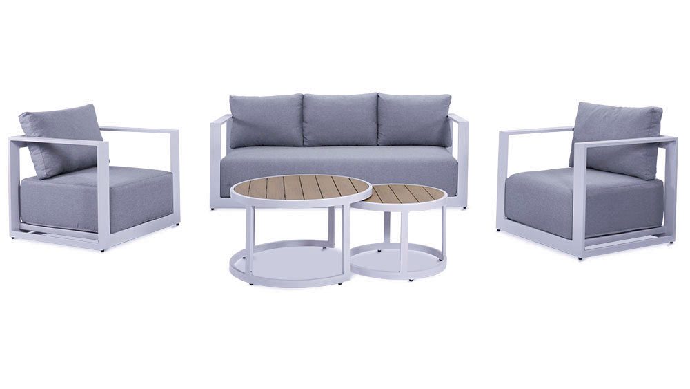 10.21家具1000X563画板 11 Milano 4 pcs Premium Quality Aluminium Outdoor Lounge – White - Image 2