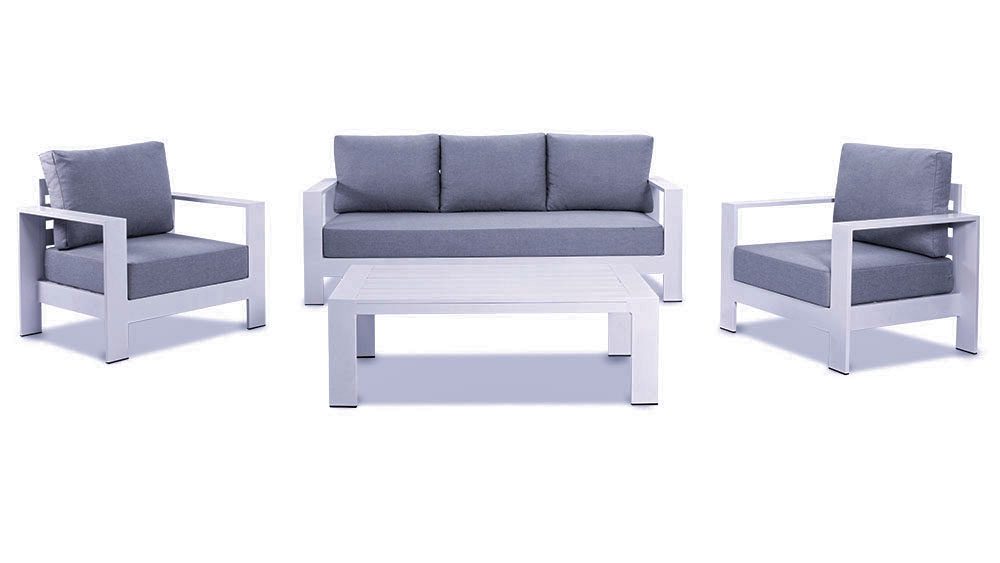 10.21家具1000X563画板 3 Maya 4 pcs Premium Quality Aluminium Outdoor Lounge - White - Image 2