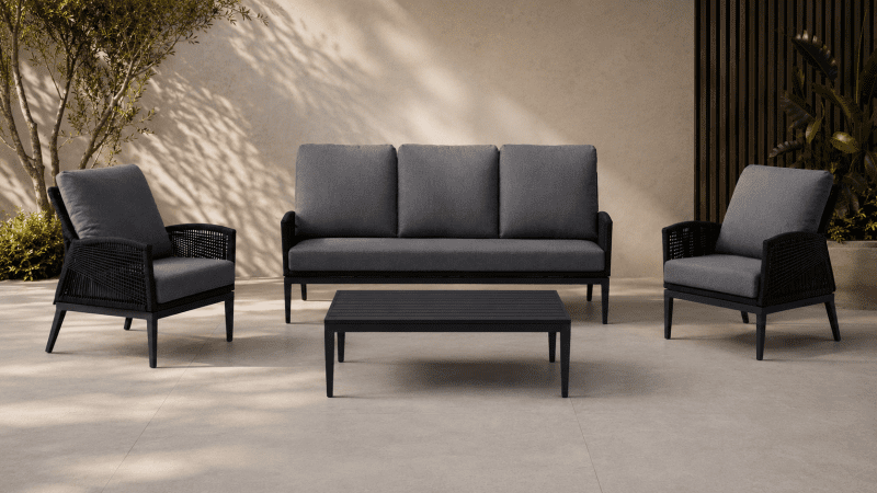 Boston 4 pcs Premium Quality Rope Outdoor Lounge Set