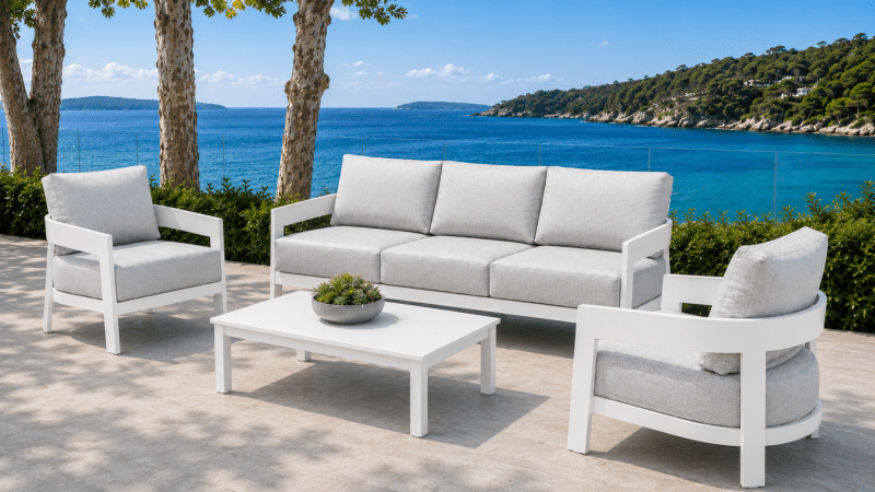 Gordon 4pc Aluminium Outdoor Lounge Setting - White