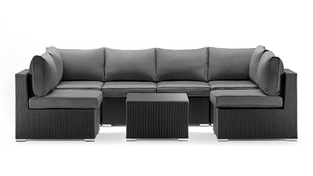 Outdoor Lounge outdoor furniture Set Noosa 7pc Black