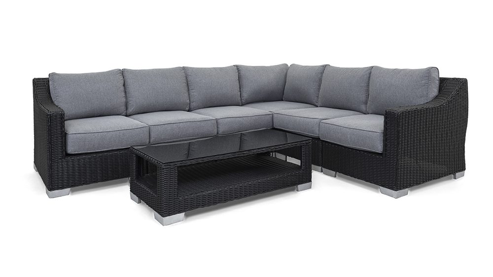 IMG_9913 Watson 7pcs Outdoor Lounge Setting L Shape Black - Image 2