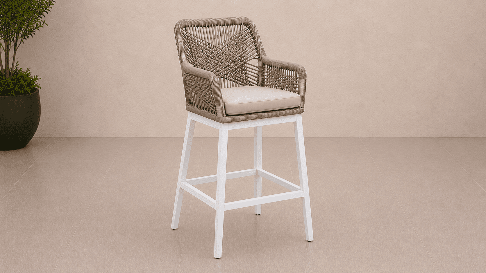 20291b71-5606-4552-83e6-5ef9c292e77c Premium Quality Avalon Outdoor Square Aluminium Bar Table with 4 Boston Bar Stools - Image 2
