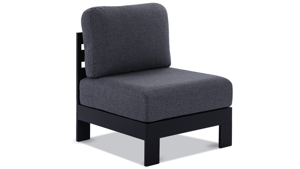 6 Maya 7 Seater Aluminium Outdoor Lounge Set & Coffee Table – Black - Image 3