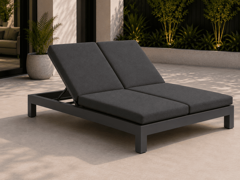 Maya Aluminium Outdoor Double Sun Lounge Gunmetal