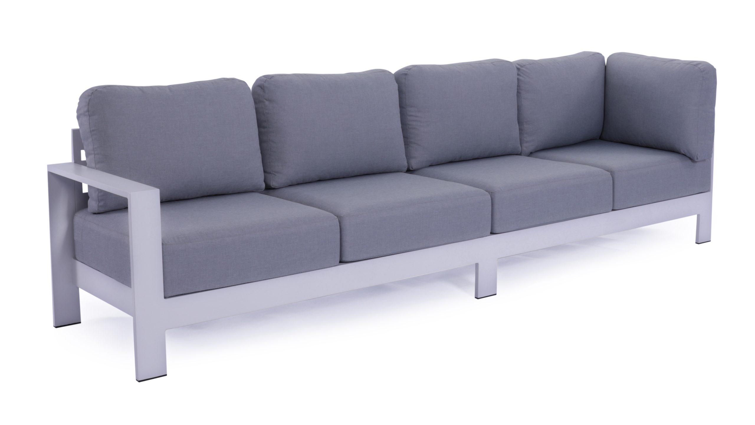 9A2A7907 Maya 7 Seater Aluminium Outdoor Lounge Set & Coffee Table – White - Image 2