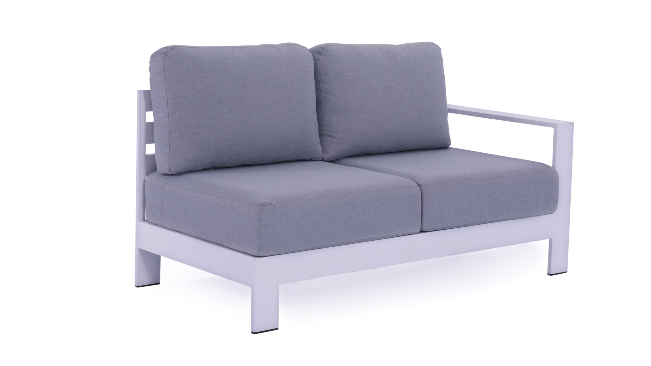 9A2A7919 Maya 7 Seater Aluminium Outdoor Lounge Set & Coffee Table – White - Image 4