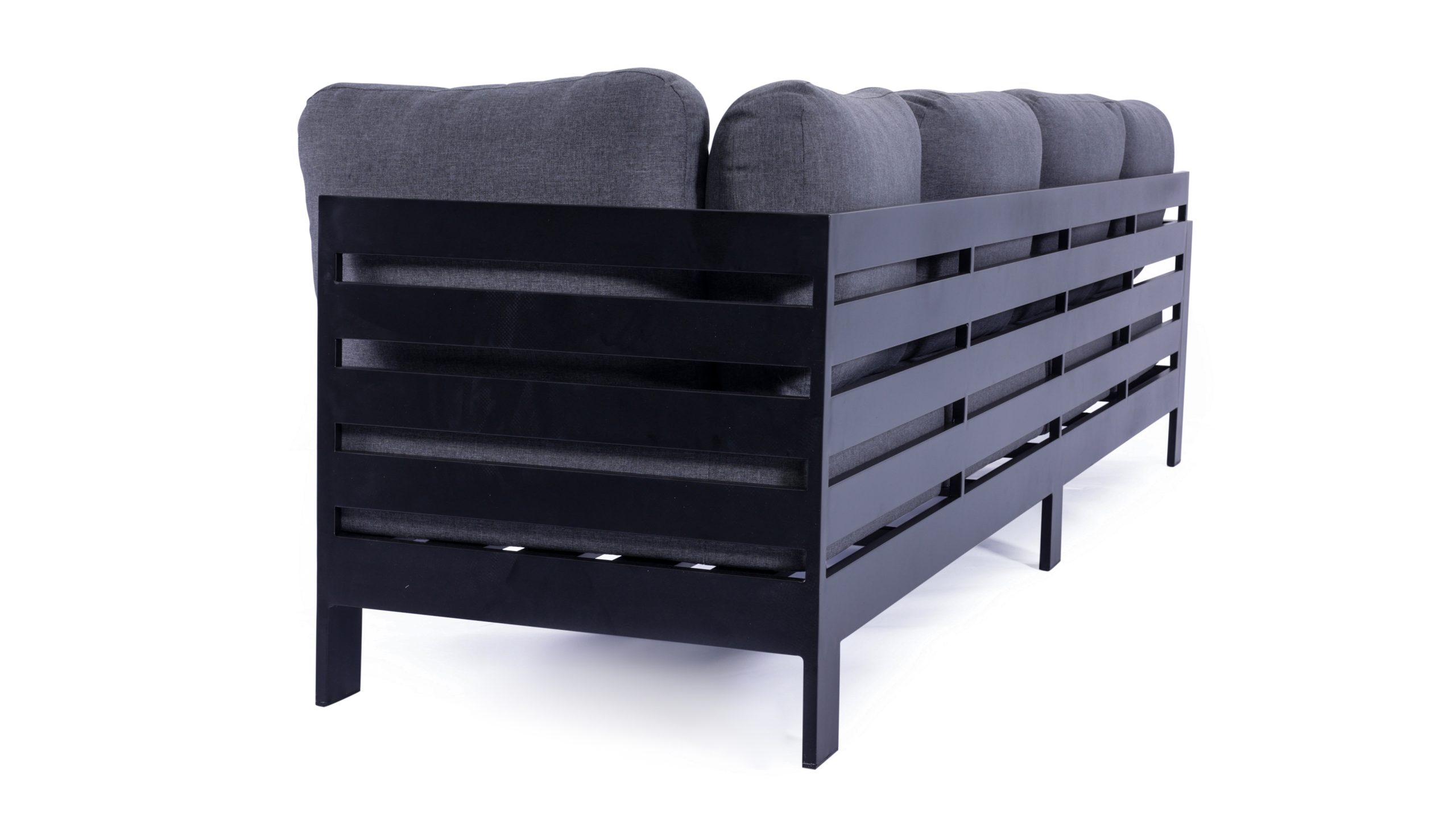 9A2A7955 Maya 7 Seater Aluminium Outdoor Lounge Set & Coffee Table – Black - Image 5