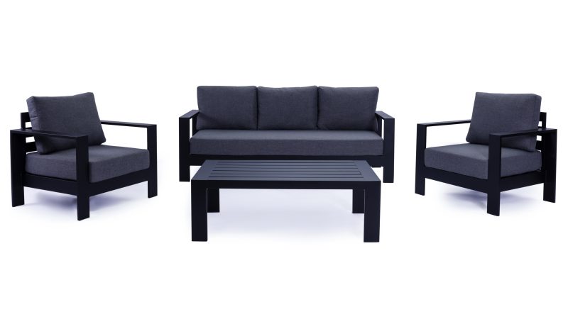 Maya 4 pcs Premium Quality Aluminium Outdoor Lounge - Black