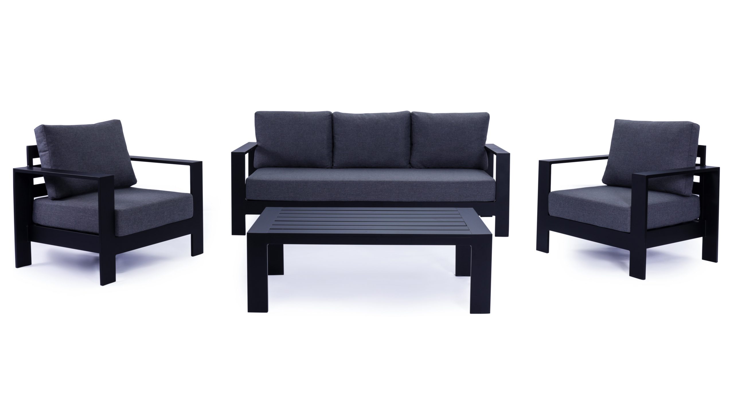 9A2A7996 Maya 4 pcs Premium Quality Aluminium Outdoor Lounge - Black - Image 1
