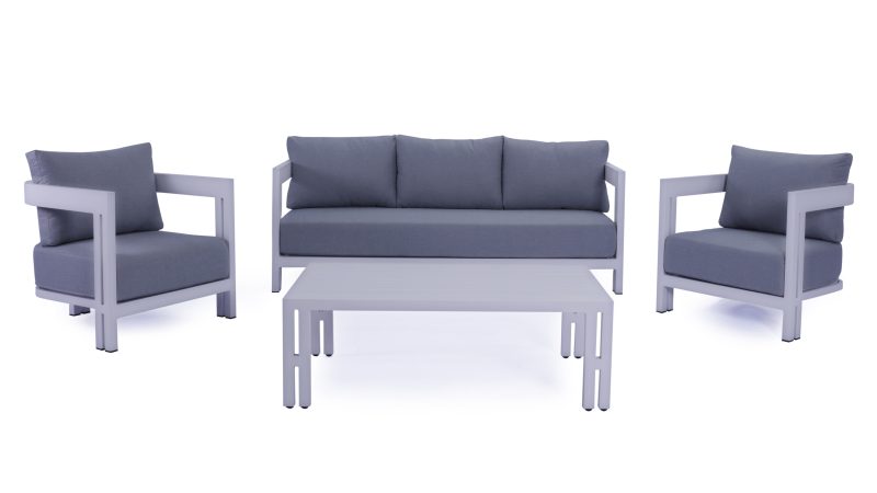 Princeton  3+1+1 Outdoor Aluminium Lounge Set with Coffee Table - White