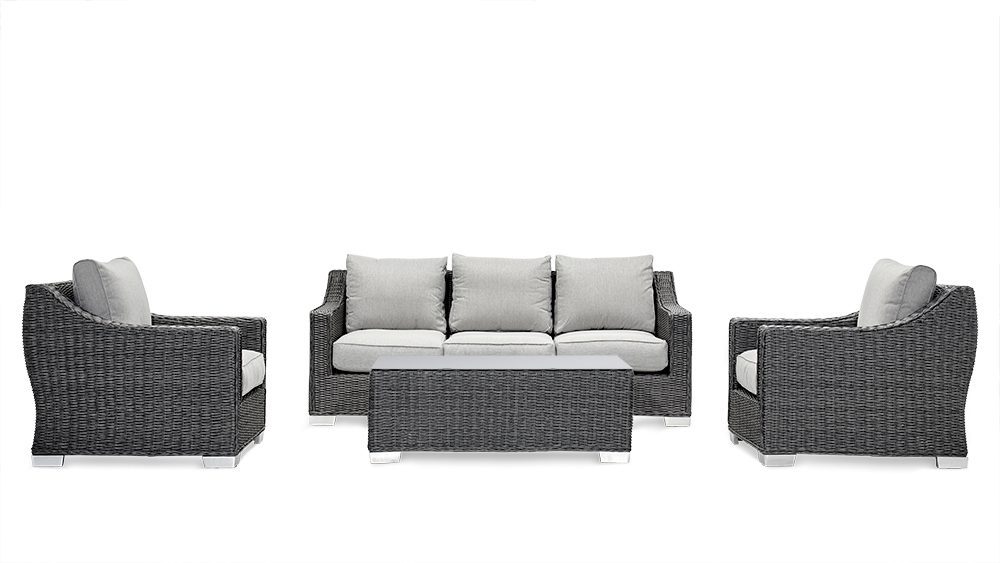 Watson 4 Wicker Outdoor Furniture Set - Grey