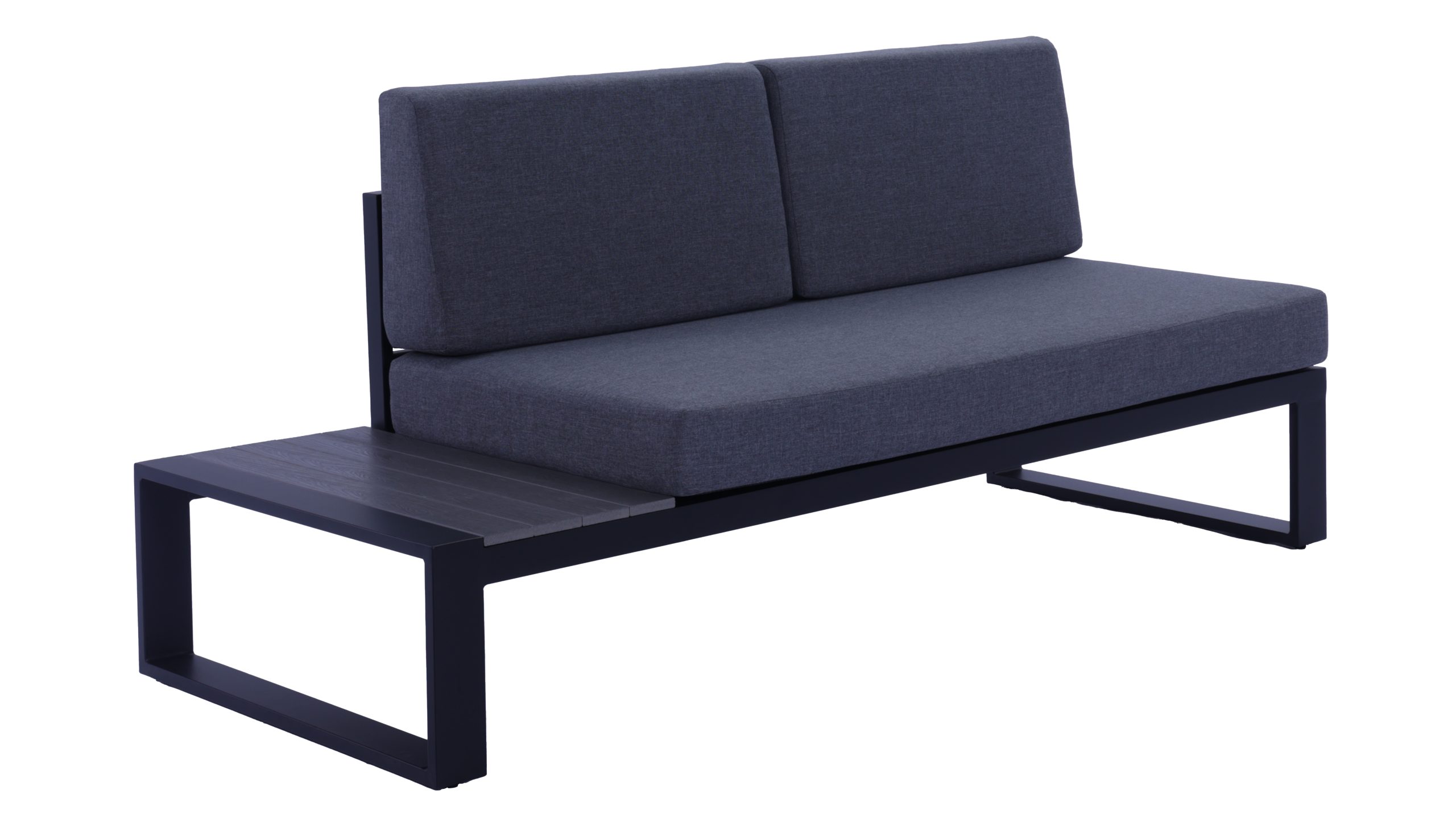 Outdoor Lounge Norma Black 2S Final - R 1 Norma 5 Seater Outdoor Platform Lounge Setting & Two Round Coffee Tables -Black - Image 4