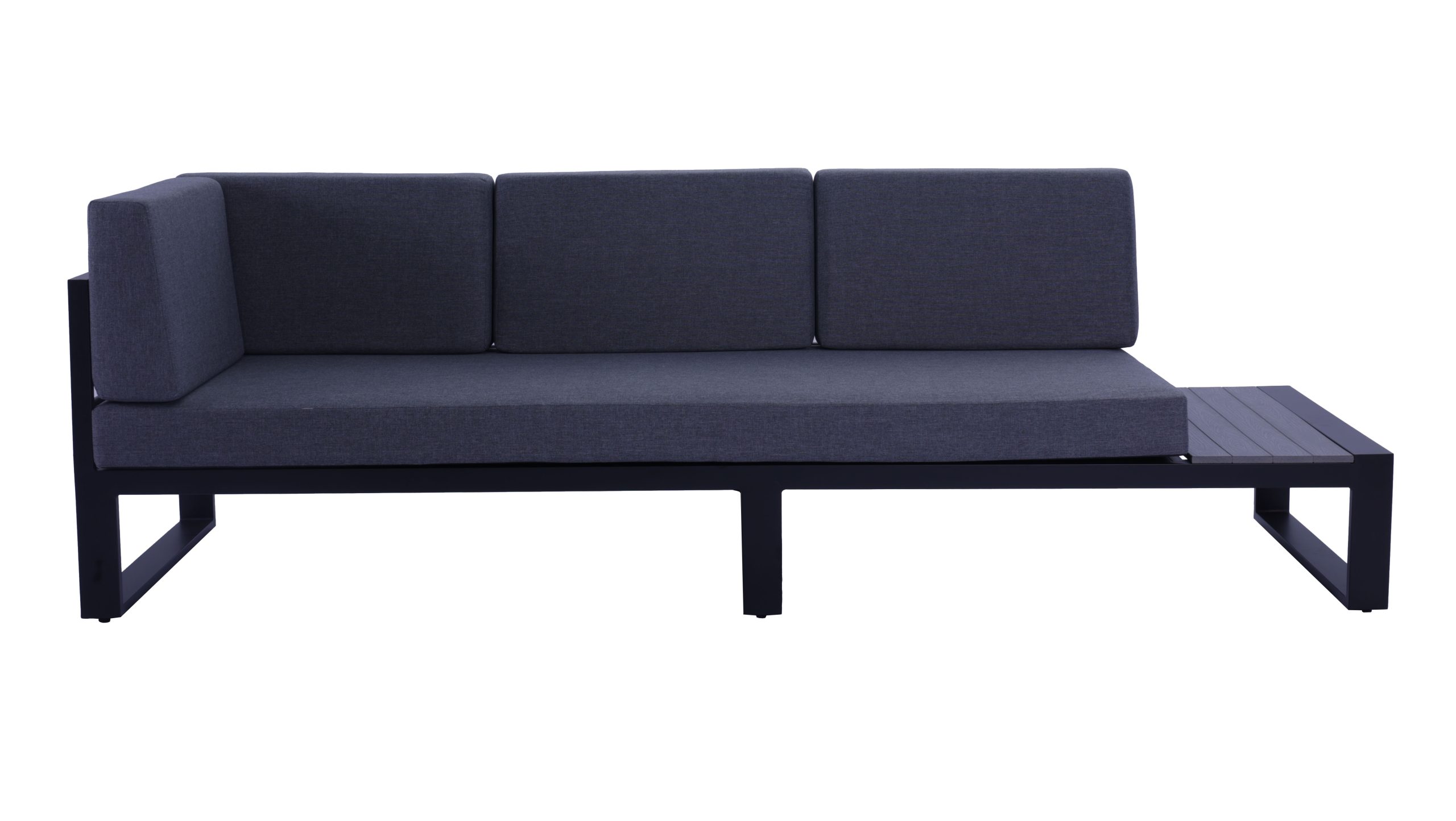 Outdoor Lounge Norma Black 3S Final - R 2 Norma 5 Seater Outdoor Platform Lounge Setting & Two Round Coffee Tables -Black - Image 2