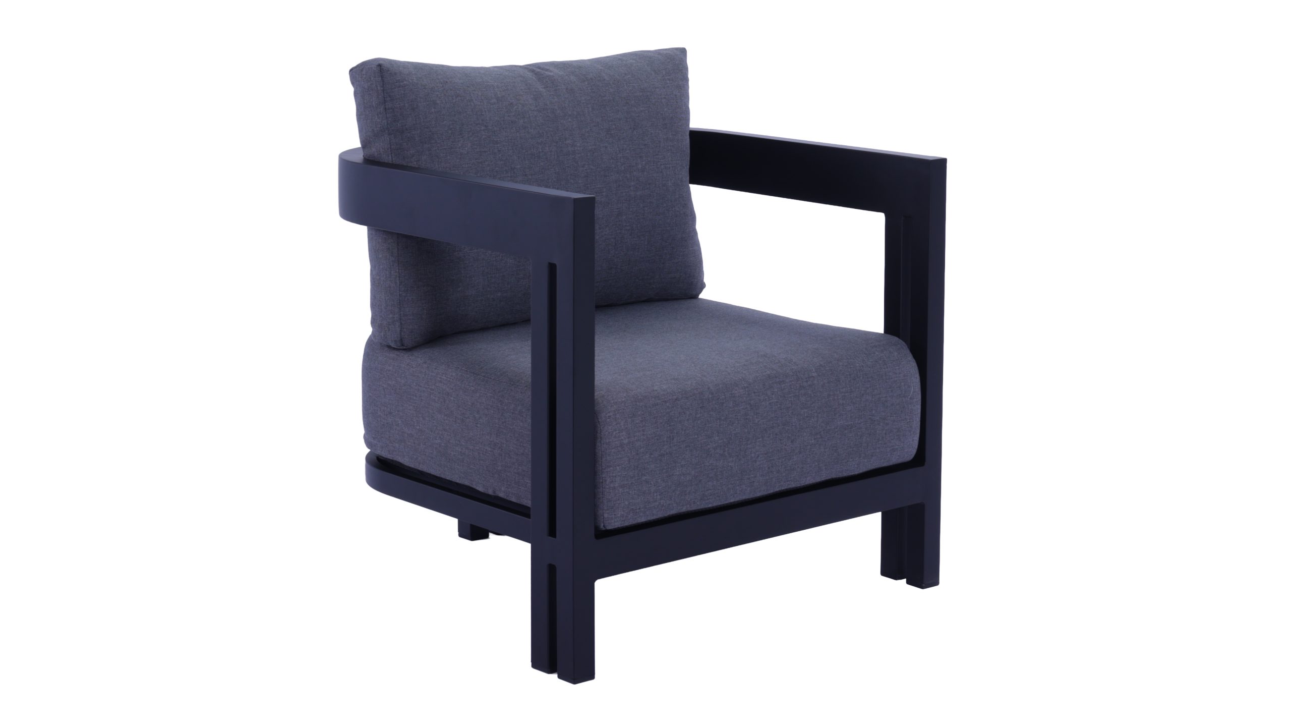 Outdoor Lounge Princeton Black 1S Final - R 1 Princeton 3+1+1 Outdoor Aluminium Lounge Set with Coffee Table - Black - Image 5