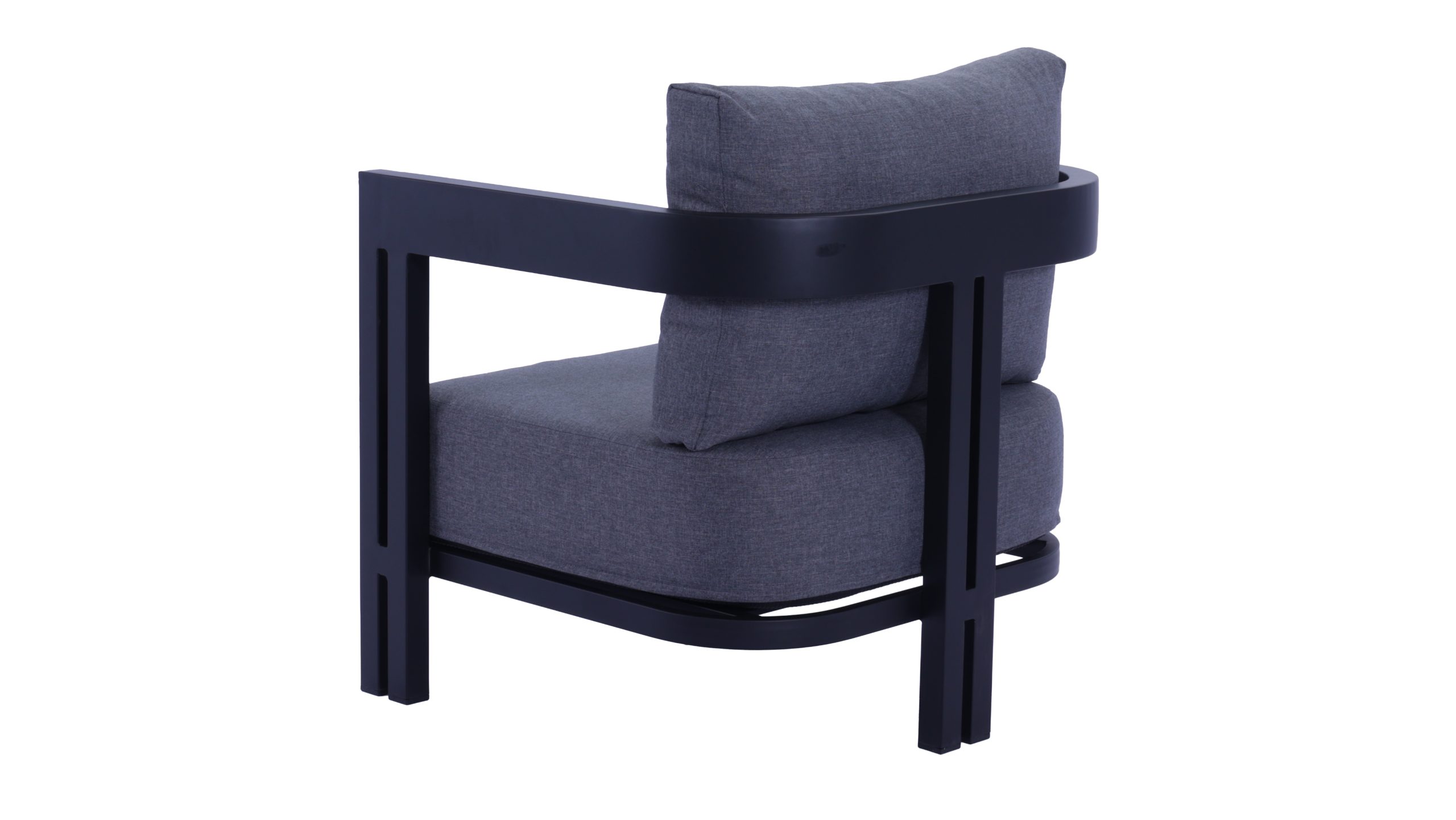 Outdoor Lounge Princeton Black 1S Final - R 2 Princeton 3+1+1 Outdoor Aluminium Lounge Set with Coffee Table - Black - Image 4