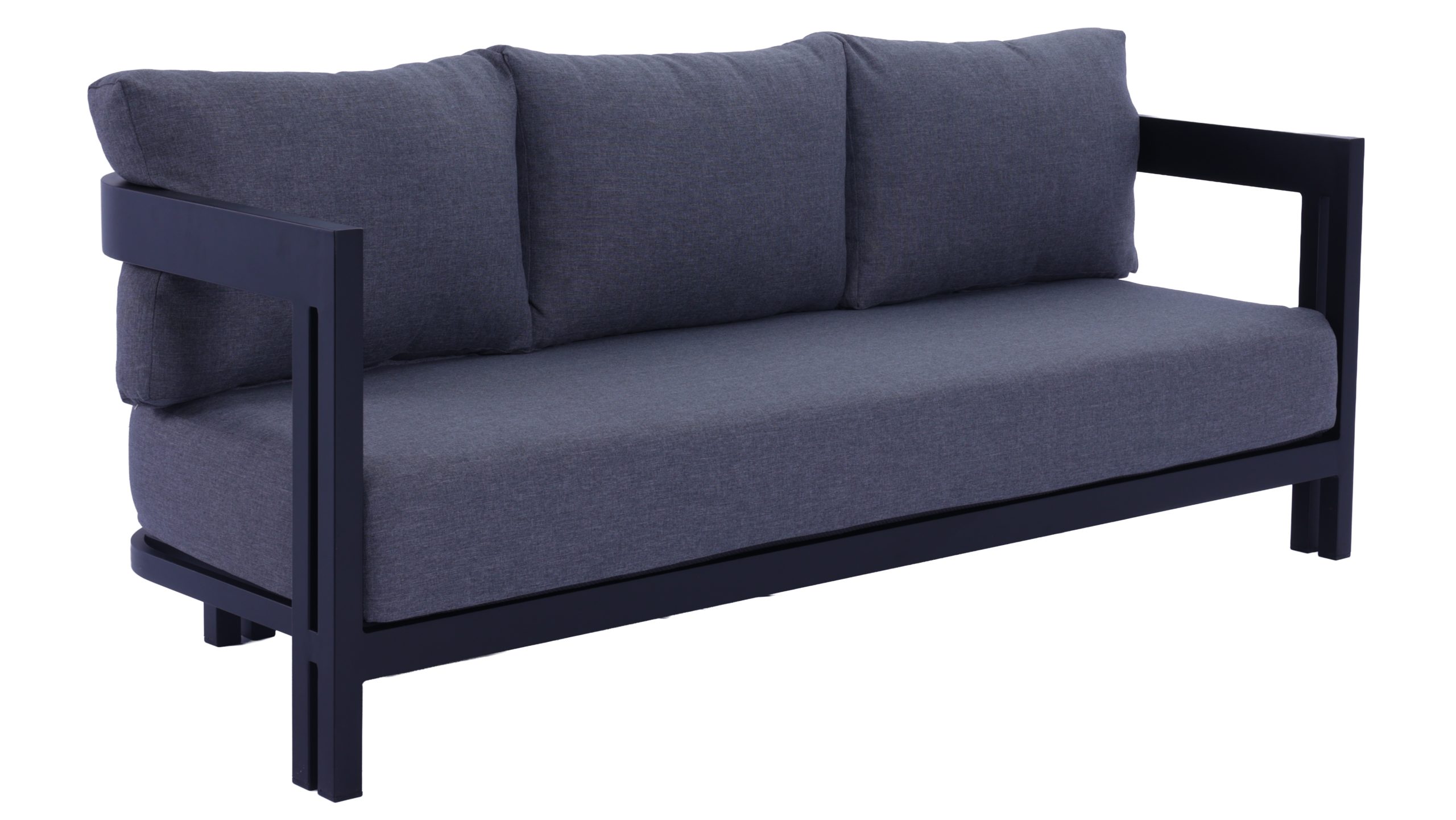 Outdoor Lounge Princeton Black 3S Final - R 1 Princeton 3+1+1 Outdoor Aluminium Lounge Set with Coffee Table - Black - Image 3