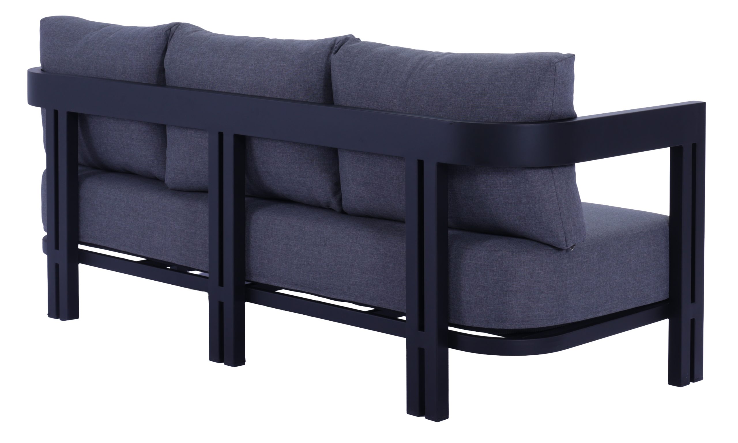 Outdoor Lounge Princeton Black 3S Final - R 2 Princeton 3+1+1 Outdoor Aluminium Lounge Set with Coffee Table - Black - Image 2