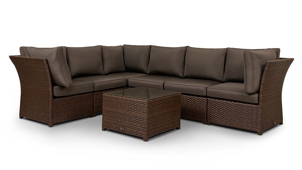 Bahamas 7 Pieces Wicker Outdoor Lounge Set – Brown