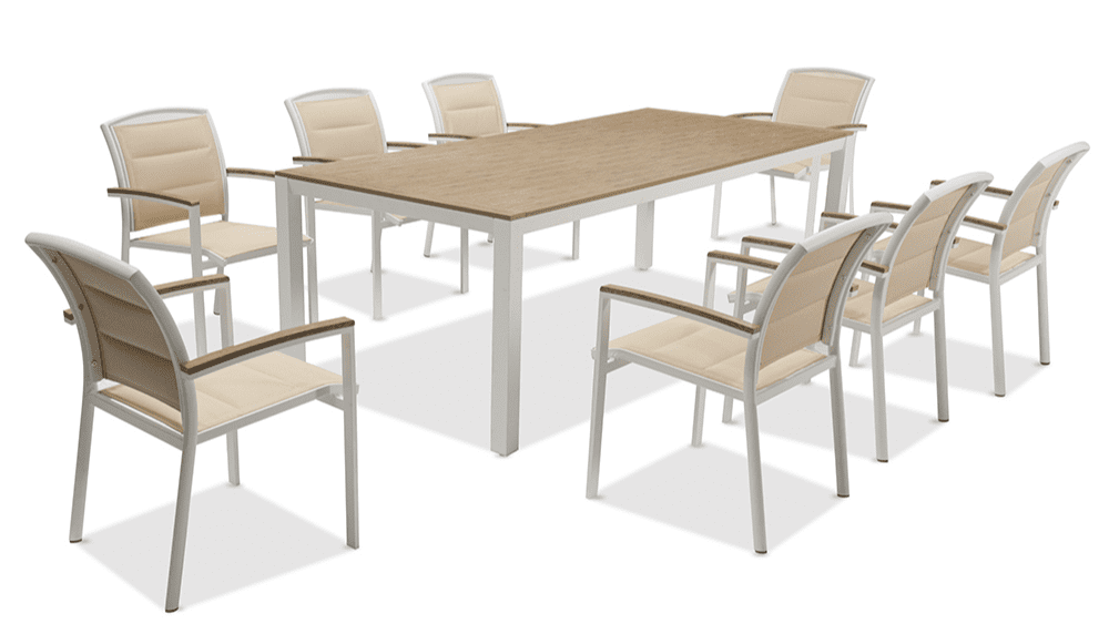 Untitled Cora 2.2 m Aluminium Table With 8 Alyssa Dining Chairs - Image 1
