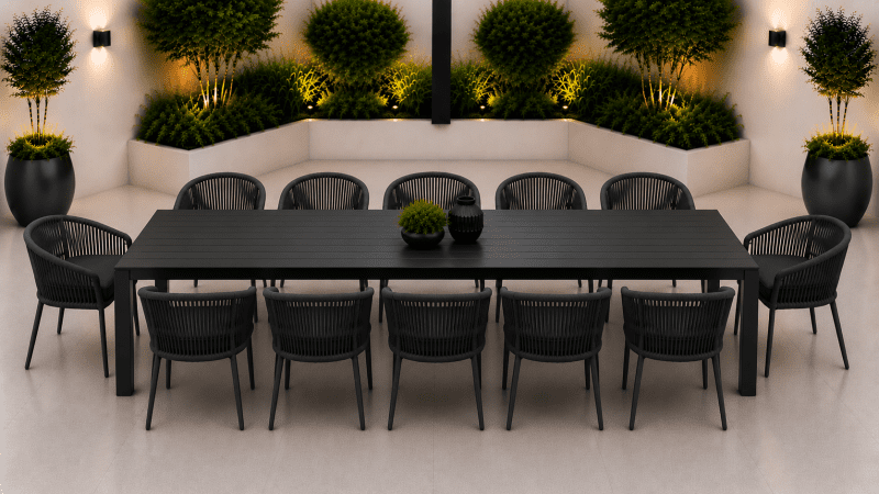 Anika 13 pcs Outdoor Dining Set – Charcoal
