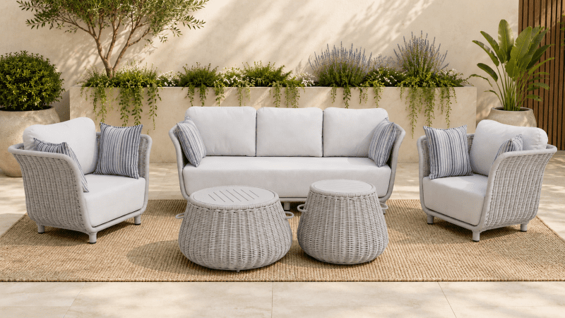 Lawson 5 Pieces Wicker Outdoor Lounge Set