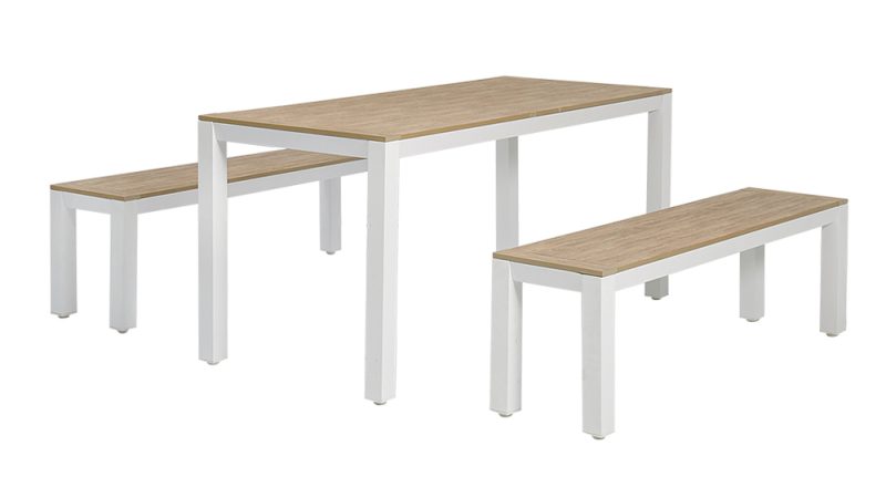 Savannah 4 Seater Outdoor Bench Set –White