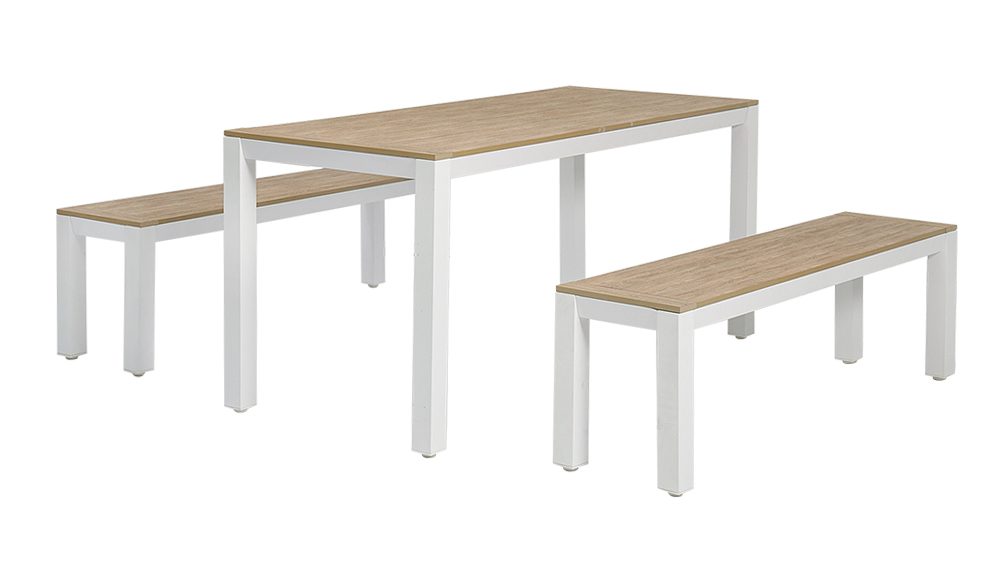 沙发563.jpg-5 Savannah 4 Seater Outdoor Bench Set –White - Image 1