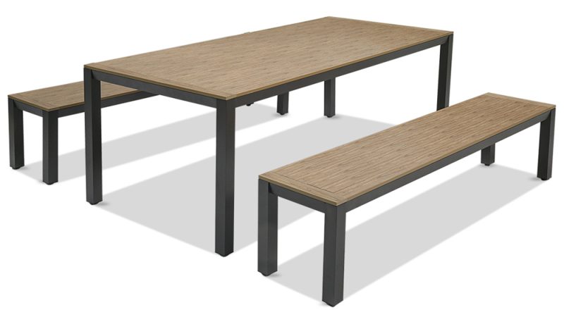 Savannah 6 Seater Outdoor Bench Set - Gunmetal
