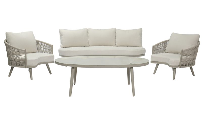 Persia 3+1+1 Wicker & Aluminium Lounge with Coffee Table Set