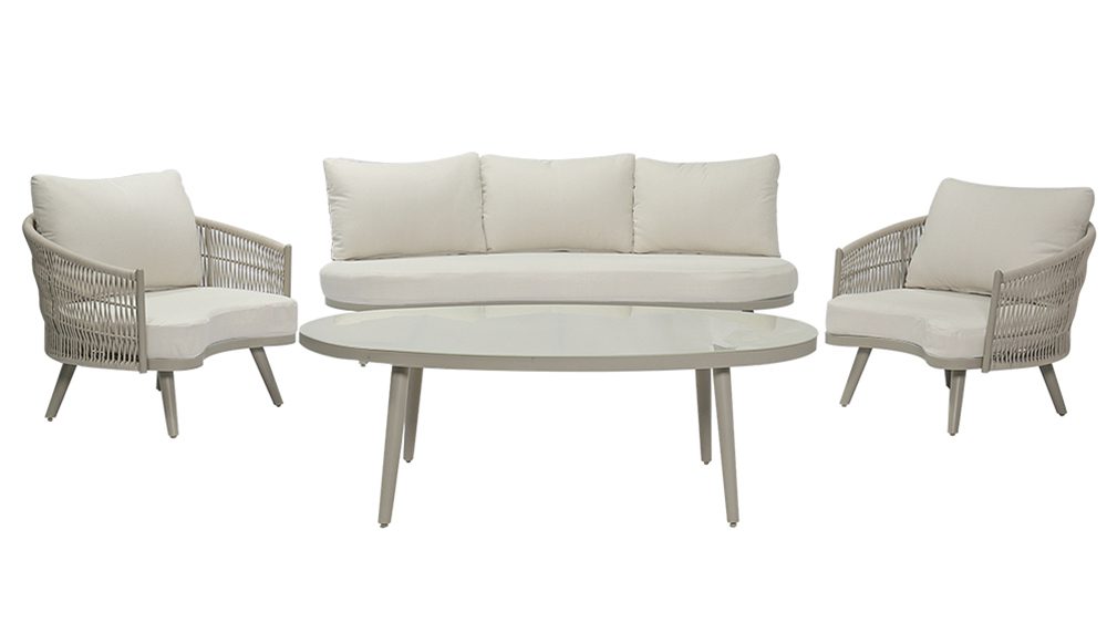 沙发563.jpg7 Persia 3+1+1 Wicker & Aluminium Lounge with Coffee Table Set - Image 1