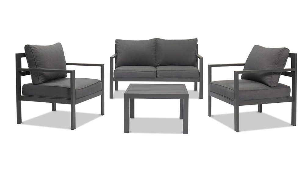 沙发第三批 563.jpg11 Aspen 2+1+1 Seater Outdoor Aluminium Lounge Setting-Gunmetal - Image 1