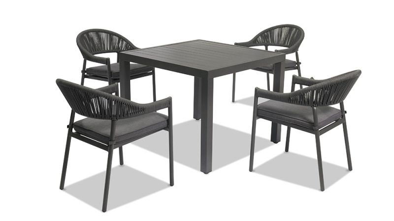 Avalon Aluminium Table With 4 Regent Dining Chairs