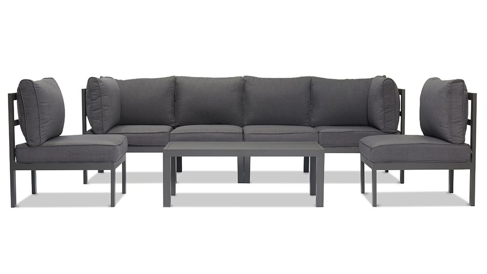 沙发第三批 563.jpg6 Aspen 7 Pieces Aluminium Outdoor Lounge Large Coffee Table Set – Gunmetal - Image 1