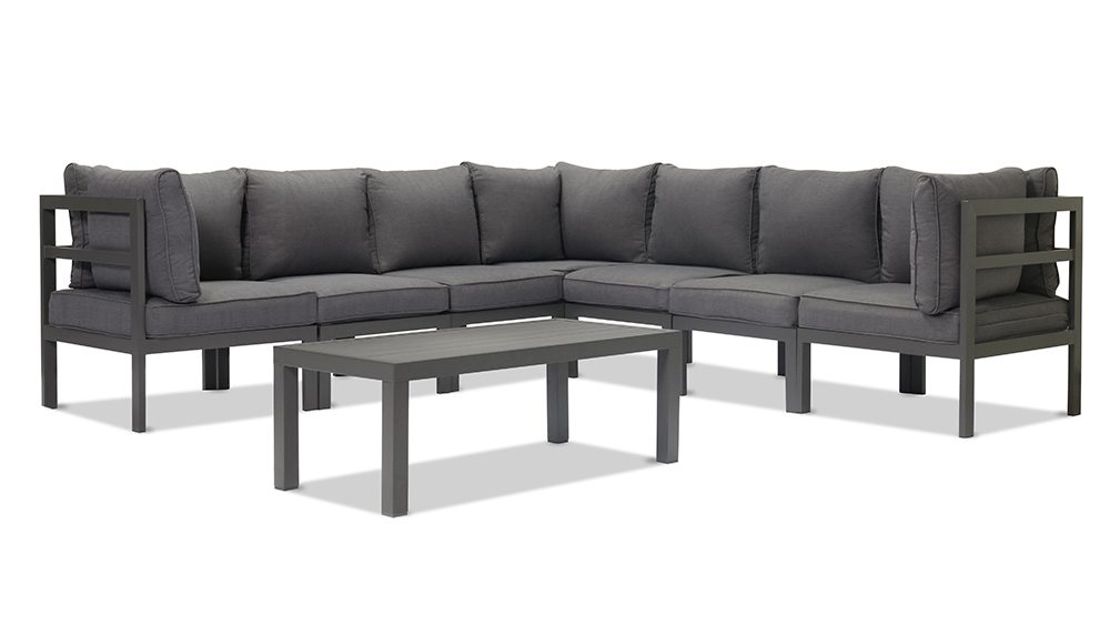 沙发第三批 563.jpg7 Aspen 8 Pieces Aluminium Outdoor Lounge Set – Gunmetal - Image 1