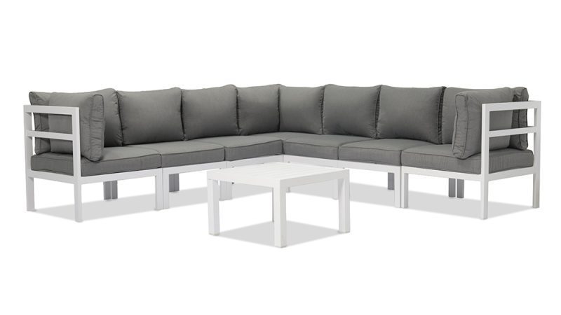 Aspen 8 Pieces Aluminium Outdoor Lounge Set – White